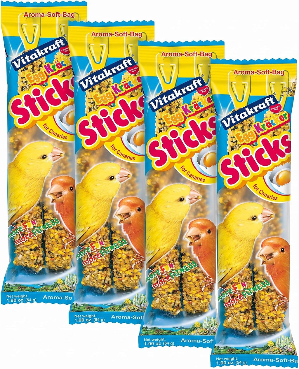 Vitakraft 1.4-ounce bird treat sticks product packaging layout