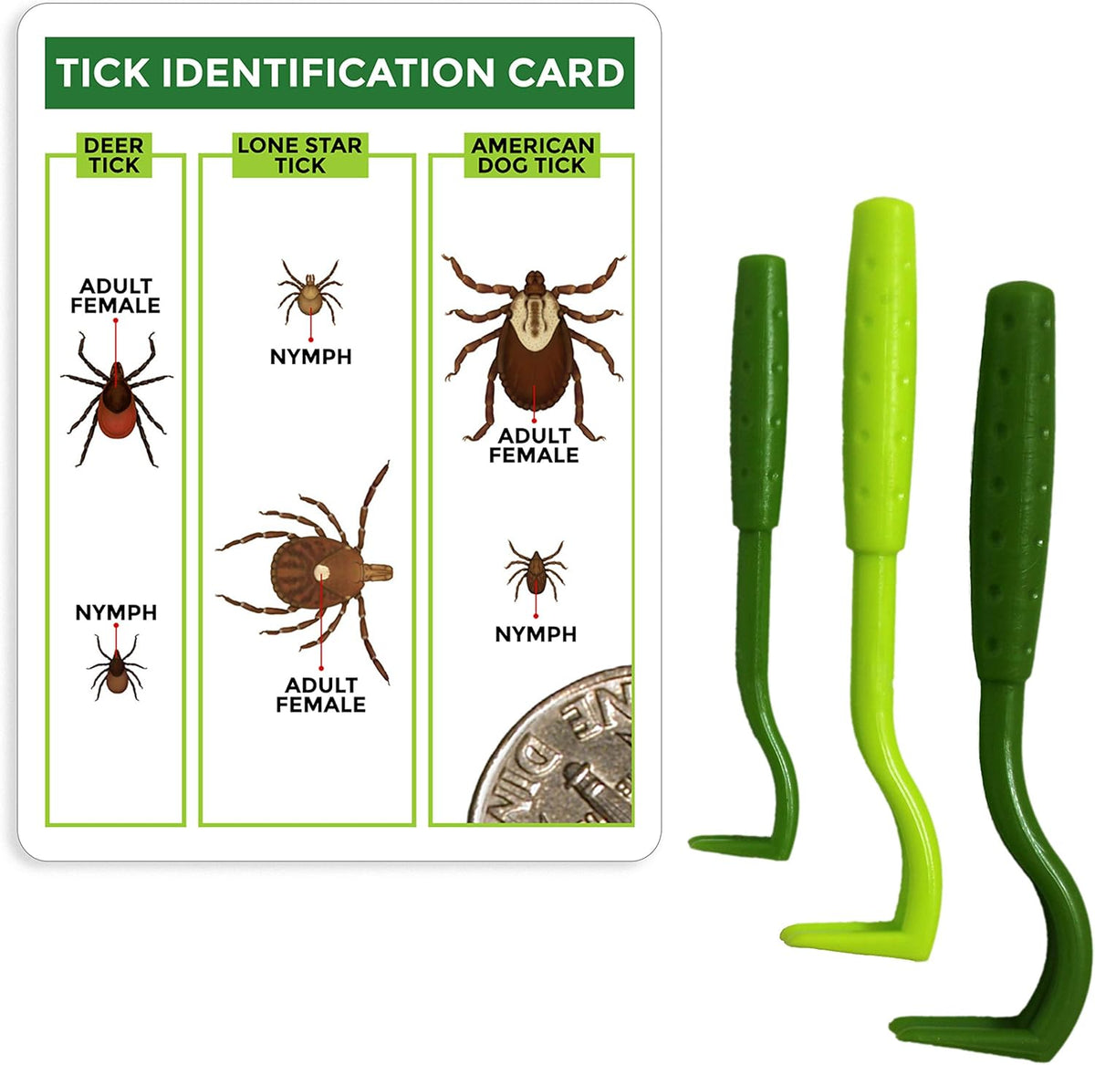 TickCheck tick remover value 3 pack front view with storage pouch