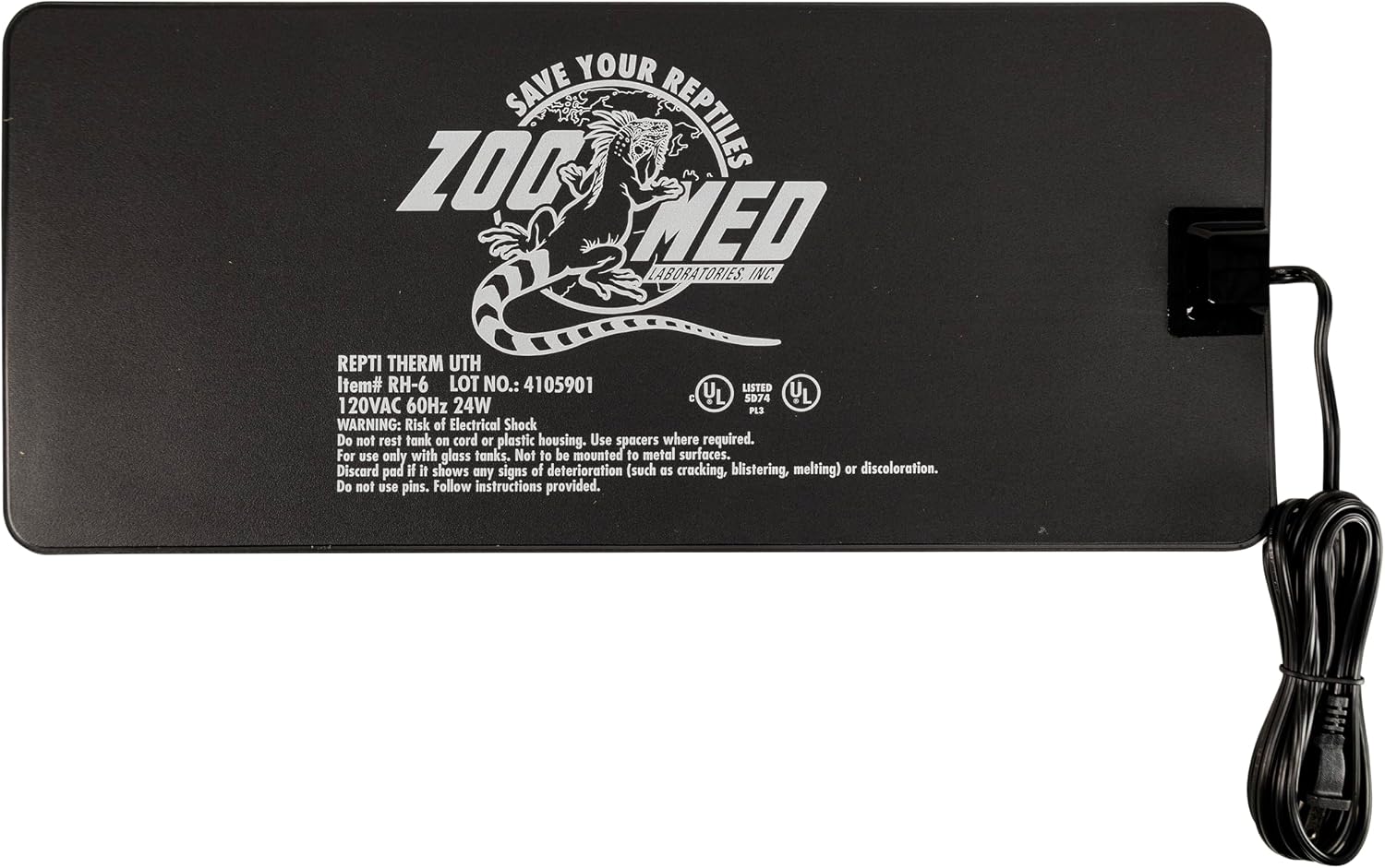 Zoo Med ReptiTherm packaging showcasing 24 watt power