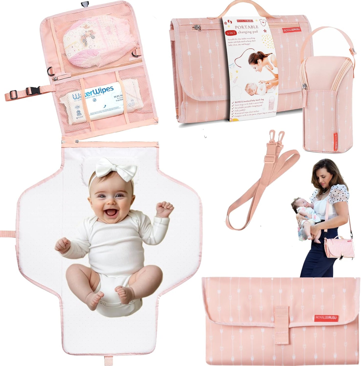 Royal Rusu premium portable diaper changing pad front view