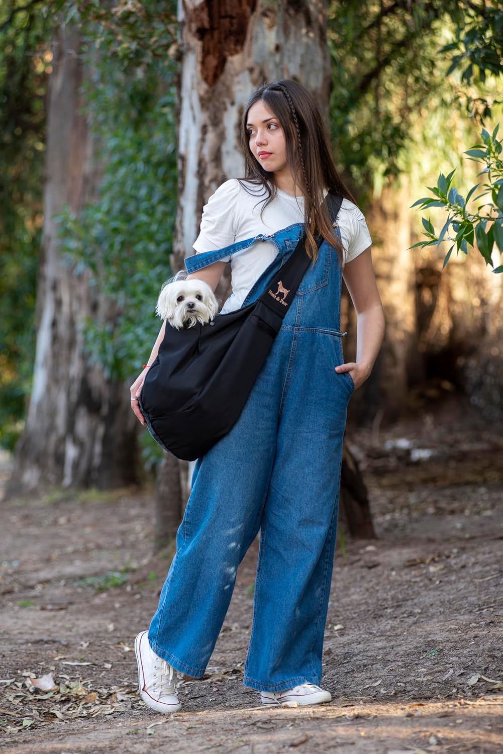 Noah and Paw sling carrier showing premium twill fabric texture