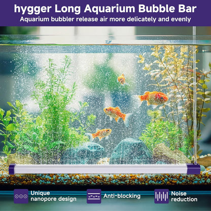 Hygger 27.5 inch bubble curtain wall installed at the bottom of an aquarium