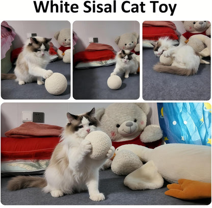 Side profile of DMZBJ 4-inch cat scratching ball