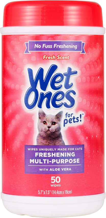 Wet Ones for Pets Freshening Multipurpose Wipes for Cats with Aloe Vera, Fresh Scent - Easy to Use Cat Cleaning Wipes for Pet Grooming in Canister, 50 Count - 3 Pack - Image 10