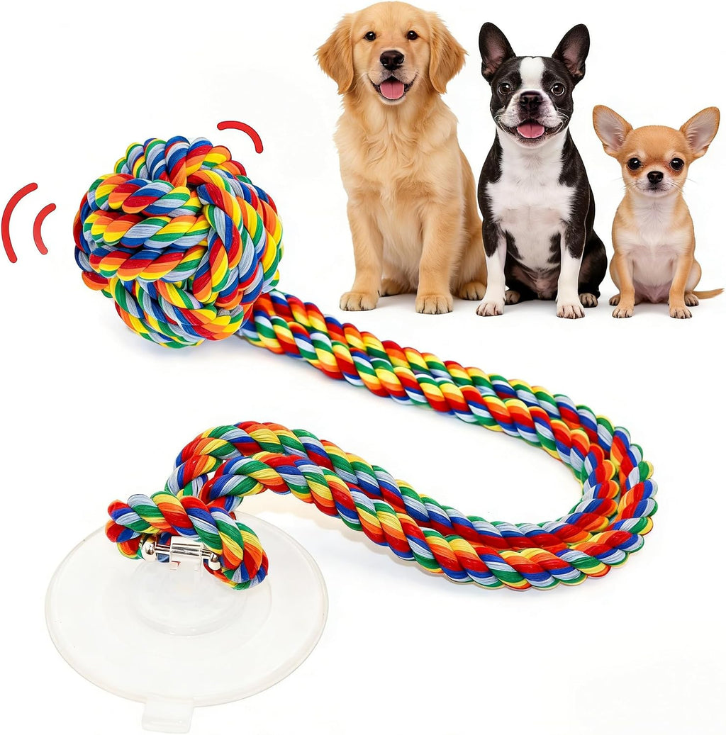 Interactive Dog Toys to Keep Them Busy, Tug of War, Dog Enrichment Toys for Aggressive Chewers, Puppy Teething Toys,Durable Rope & Chew Ball, Indoor Toys Small DogsRainbow - Image 11