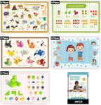KAshack sticky disposable placemats 45 pack front view showing toddler dining setup