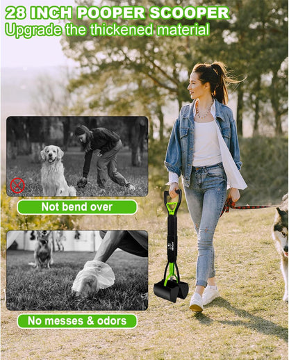 SZHLUX unbreakable ABS material pet waste jaw scooper demonstrating gravel cleanup capability.