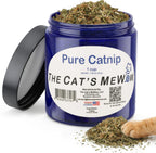 The Cat's MeWow 100 percent pure catnip front view jar for cat enrichment