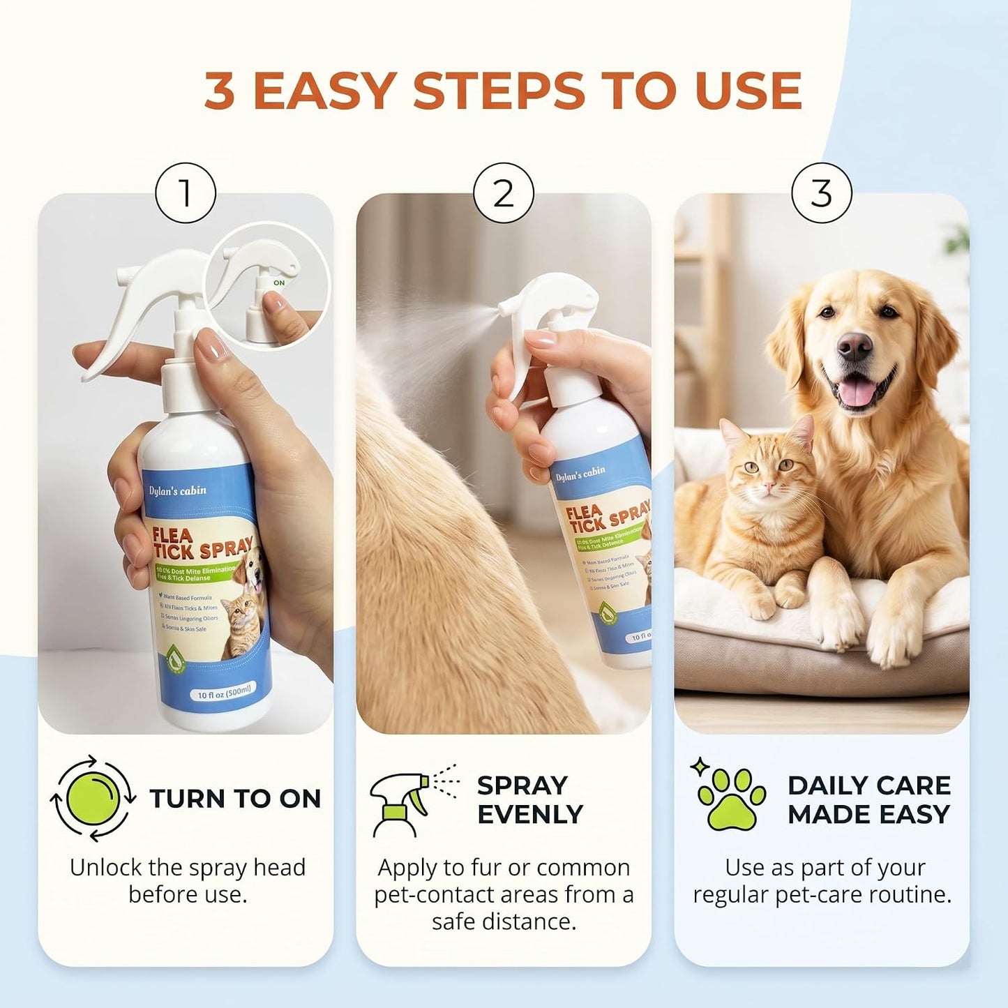 Dylan's Cabin authentic USA imported pet grooming spray packaging