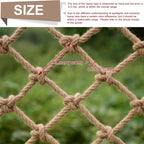 Close up of 10mm jute rope and 10cm mesh construction