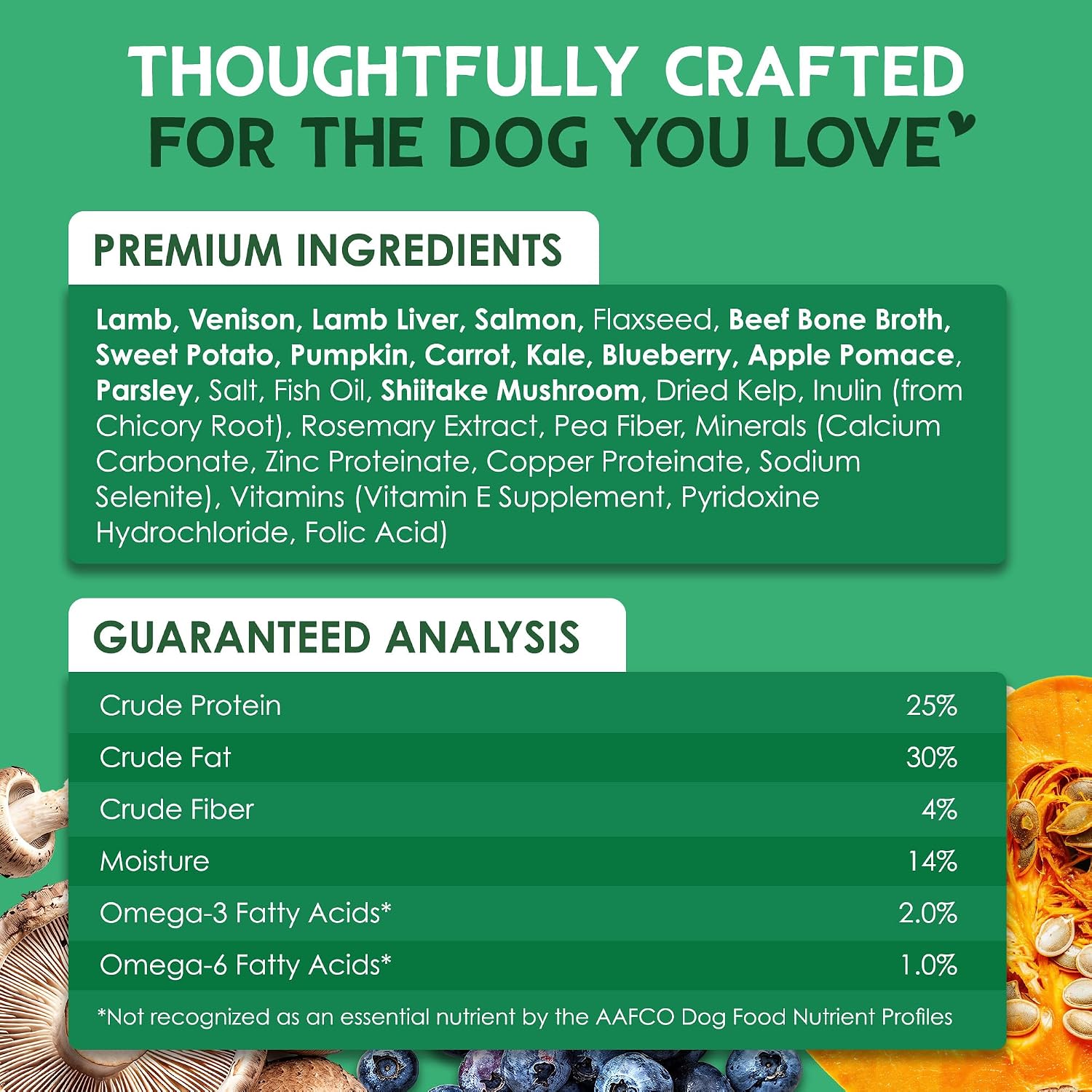 Farmland Traditions The Good List nutritional ingredients and guaranteed analysis panel