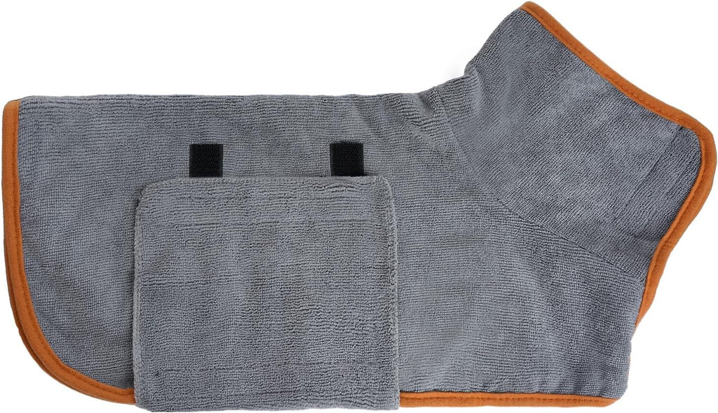 JTYKUYR dog bathrobe front view premium absorbent microfiber pet drying coat