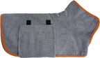 JTYKUYR dog bathrobe front view premium absorbent microfiber pet drying coat