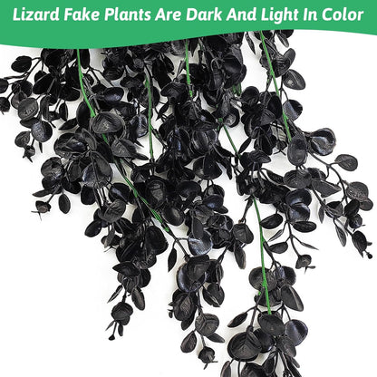Reptile tank setup with Hamiledyi hanging plants and suction cups