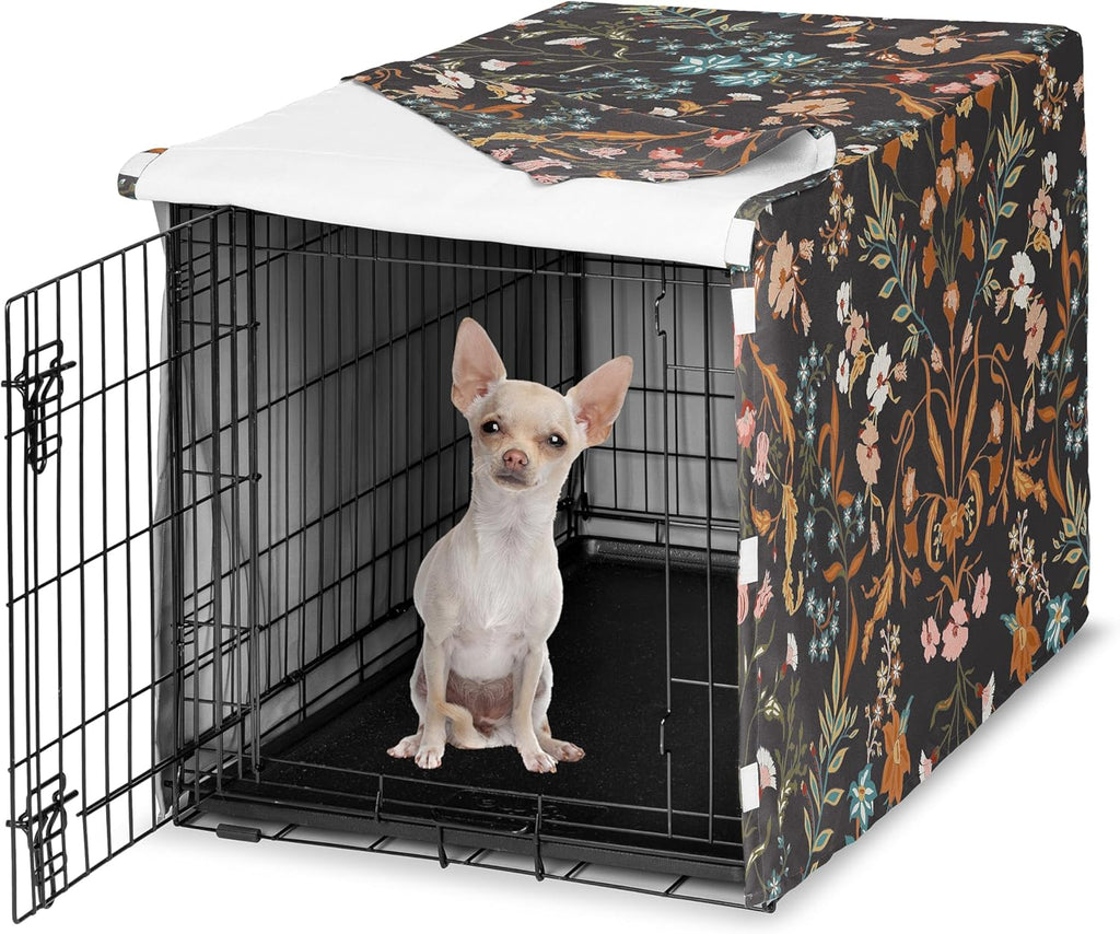 Sweet Jojo Designs 24 inch dog crate cover front view floral pattern