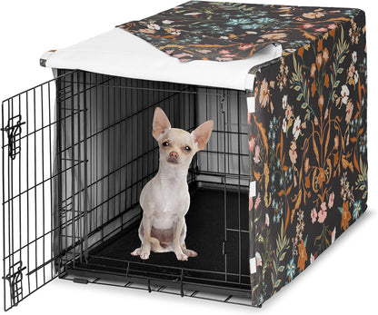 Sweet Jojo Designs 24 inch dog crate cover front view floral pattern