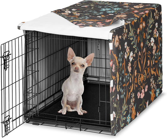 Sweet Jojo Designs 24 inch dog crate cover front view floral pattern