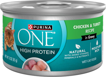 Purina ONE Natural, High Protein Cat Food Variety Pack, Turkey, Chicken and Tuna Recipes - (2 Packs of 12) 3 oz. Cans - Image 12