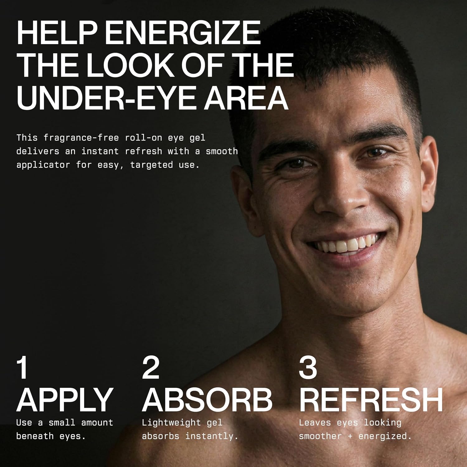 Onside Men's Awakening Performance Eye Gel lightweight texture application guide.