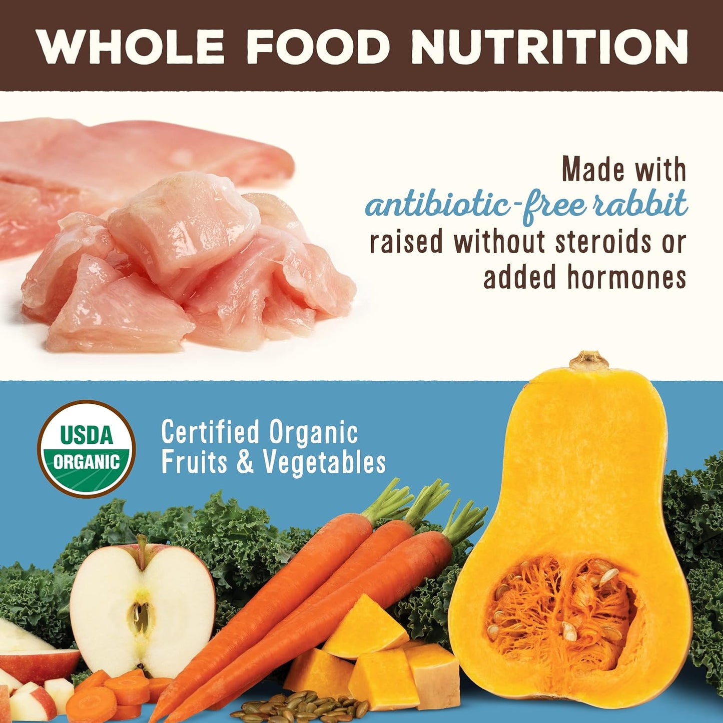 Close up of freeze dried raw rabbit nuggets cat food meal mixer by Primal