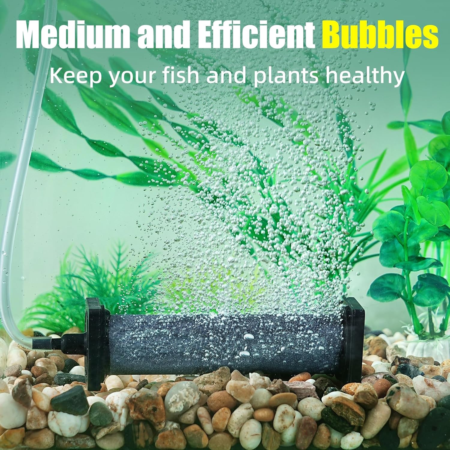 Aquaneat large cylindrical airstone bubble diffuser pack for hydroponic systems and fish tanks.