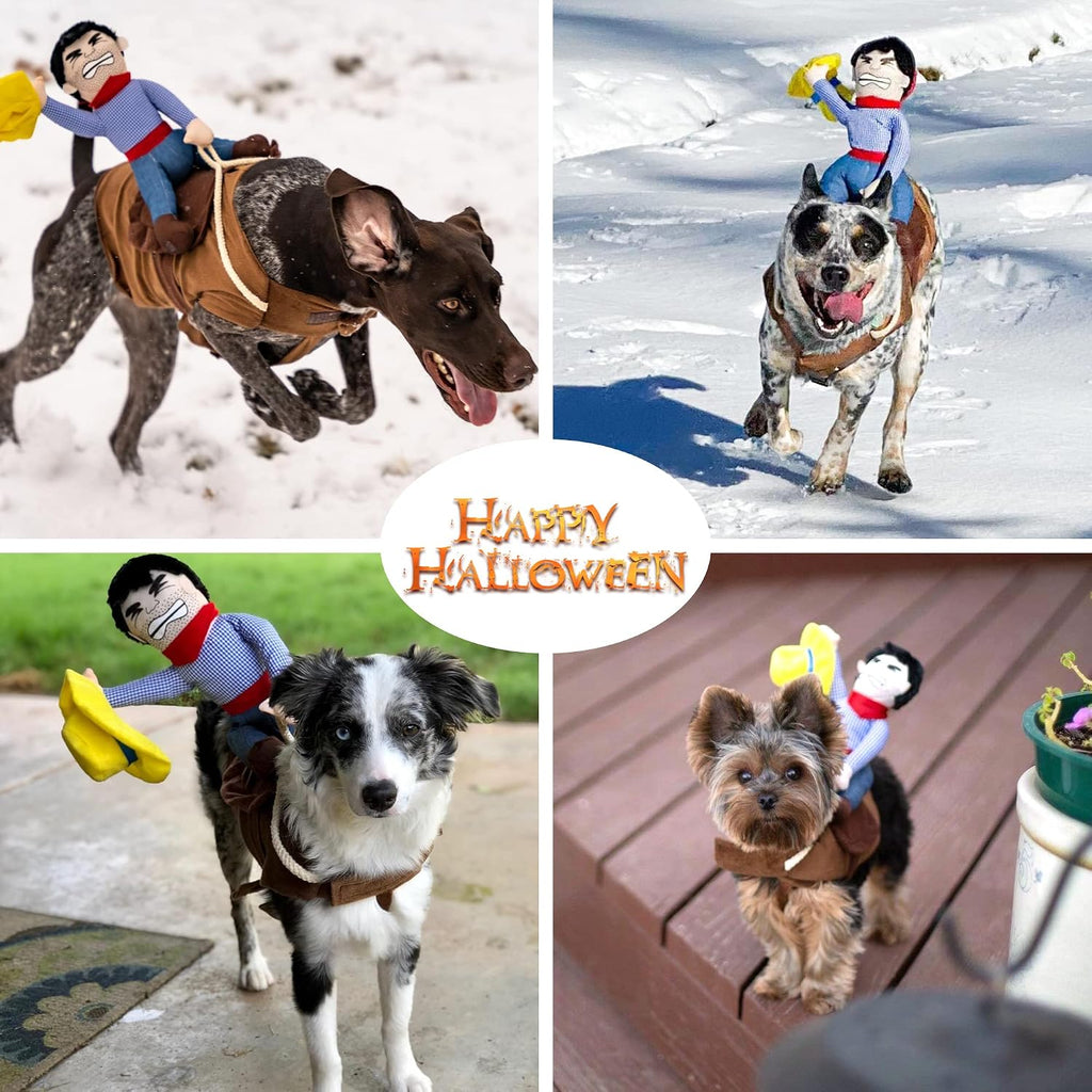 DELIFUR dog costume cowboy rider style adjustable straps