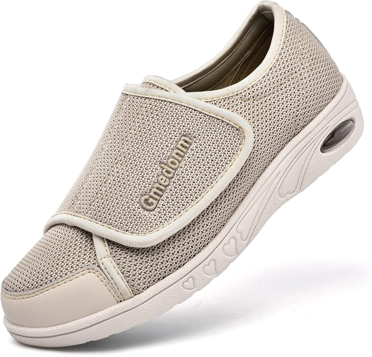 Gmedonm women's wide diabetic shoes front view adjustable strap