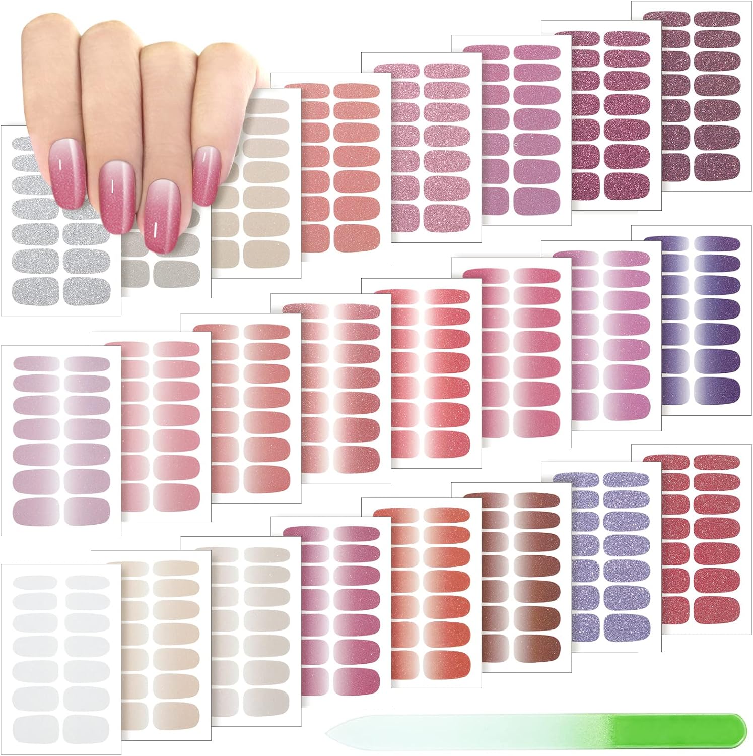 Maitys 336 pieces gel nail polish strips set front view