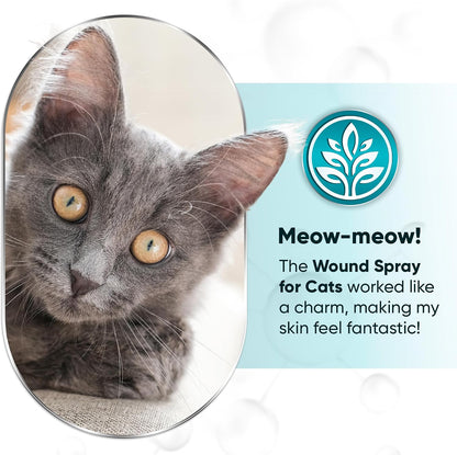 Gentle kitten and adult cat wound spray ingredient label view