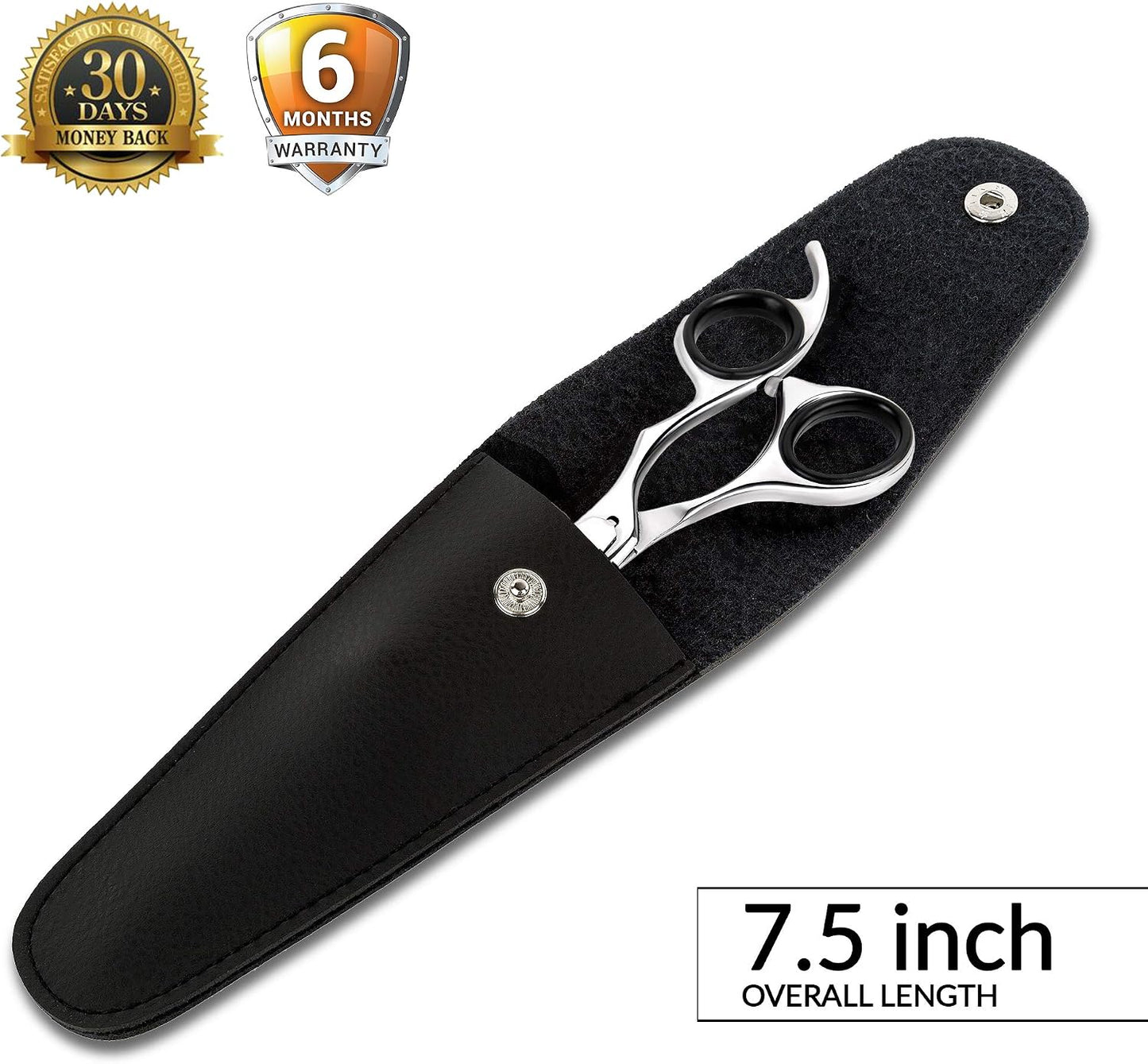 Laazar professional grooming shears inside leather storage case