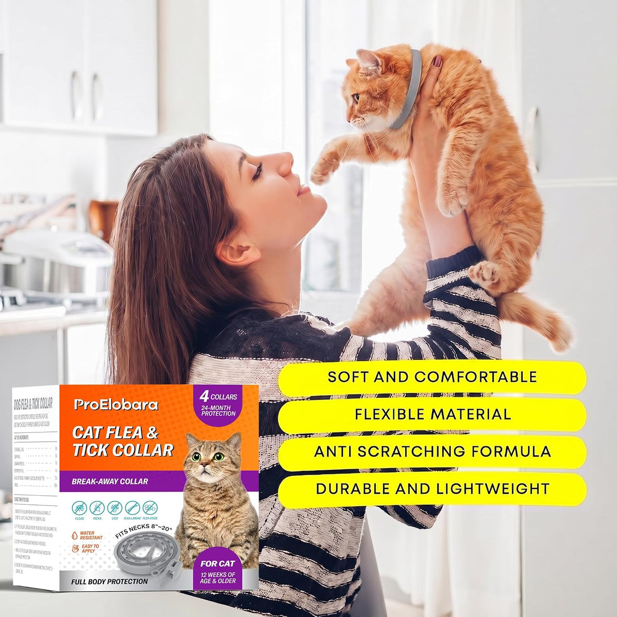 ProElobara 4 pack flea protection collars for kittens