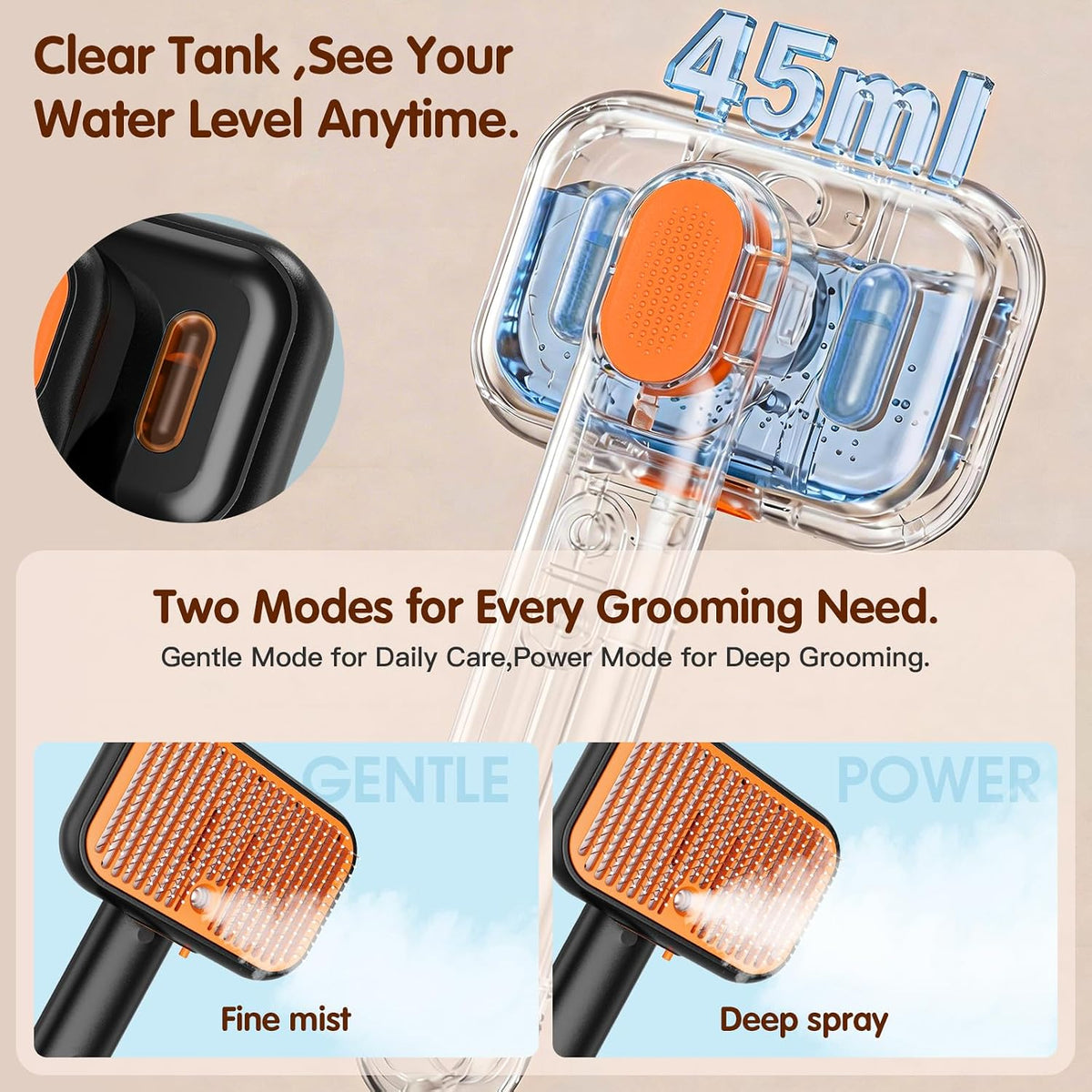 Self cleaning button on Ddxcoo cat and dog grooming brush