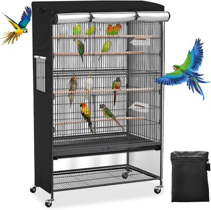 Roasivi universal large birdcage cover front view on a standing metal parrot cage