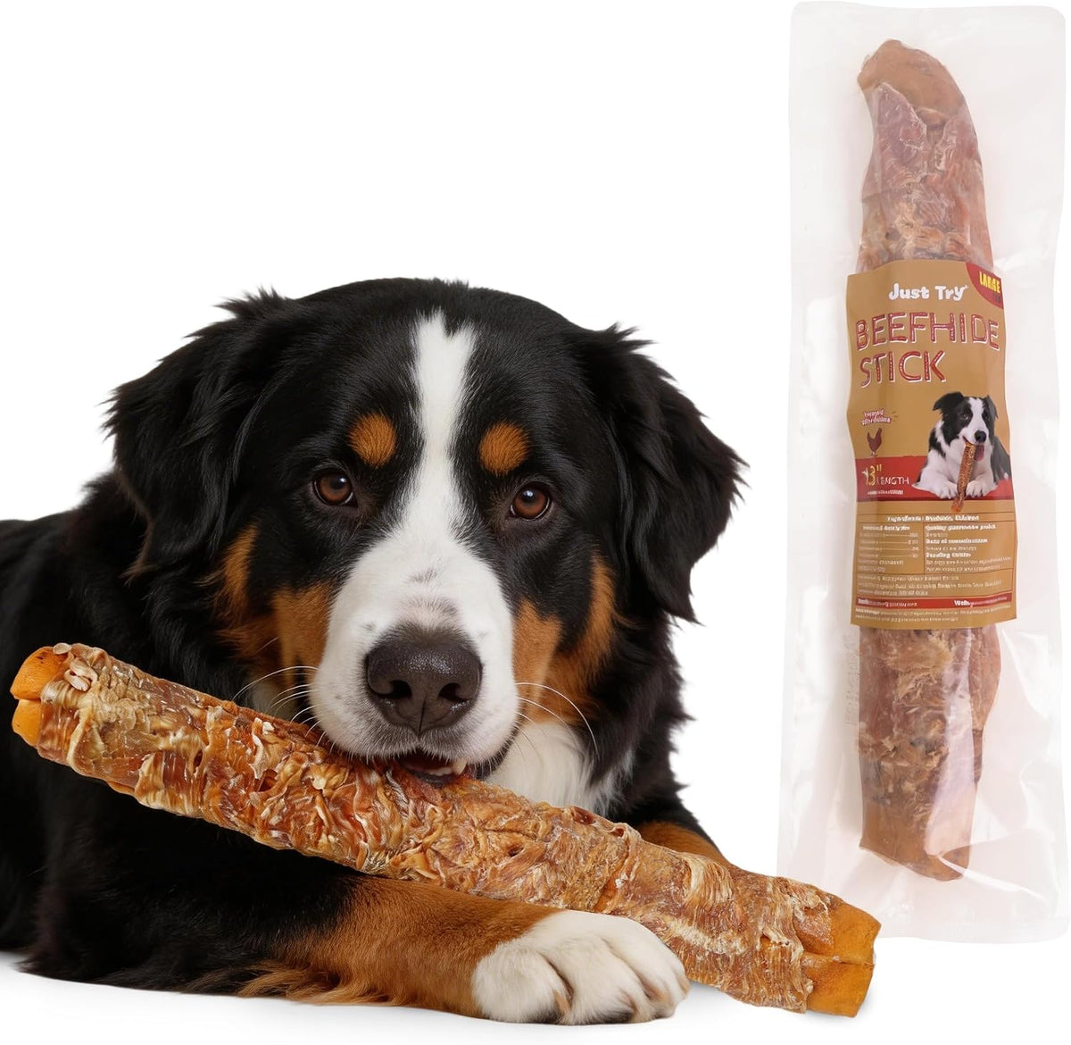 Just Try 10.6" Chicken Wrapped Rawhide Chew Sticks for Dogs - Long Lasting Dog Chews, Healthy Dog Bones Dental Treats for Medium Dogs - Image 11