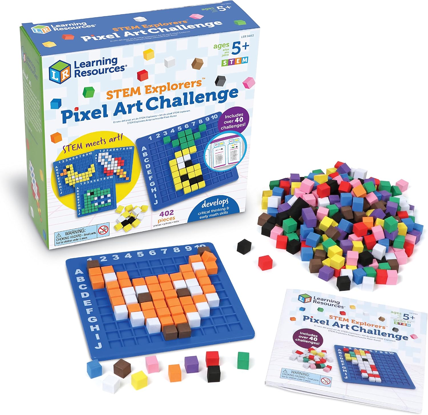 Learning Resources STEM Explorers Pixel Art Challenge packaging box front view showcasing educational kids kit.