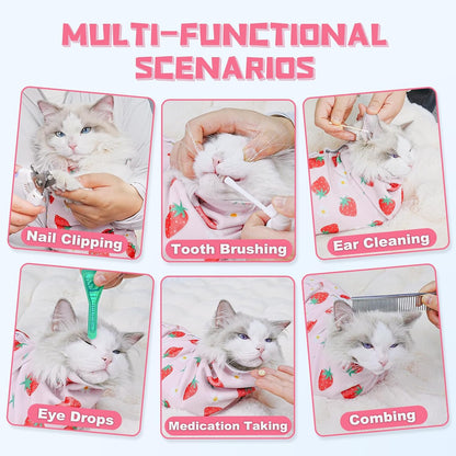Supet cat wrap for medicine administration secure fitting view