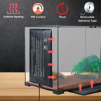 Black reptile heat mat connected to temperature probe
