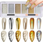 Dr.Mode 6 color solid chrome nail powder palette front view