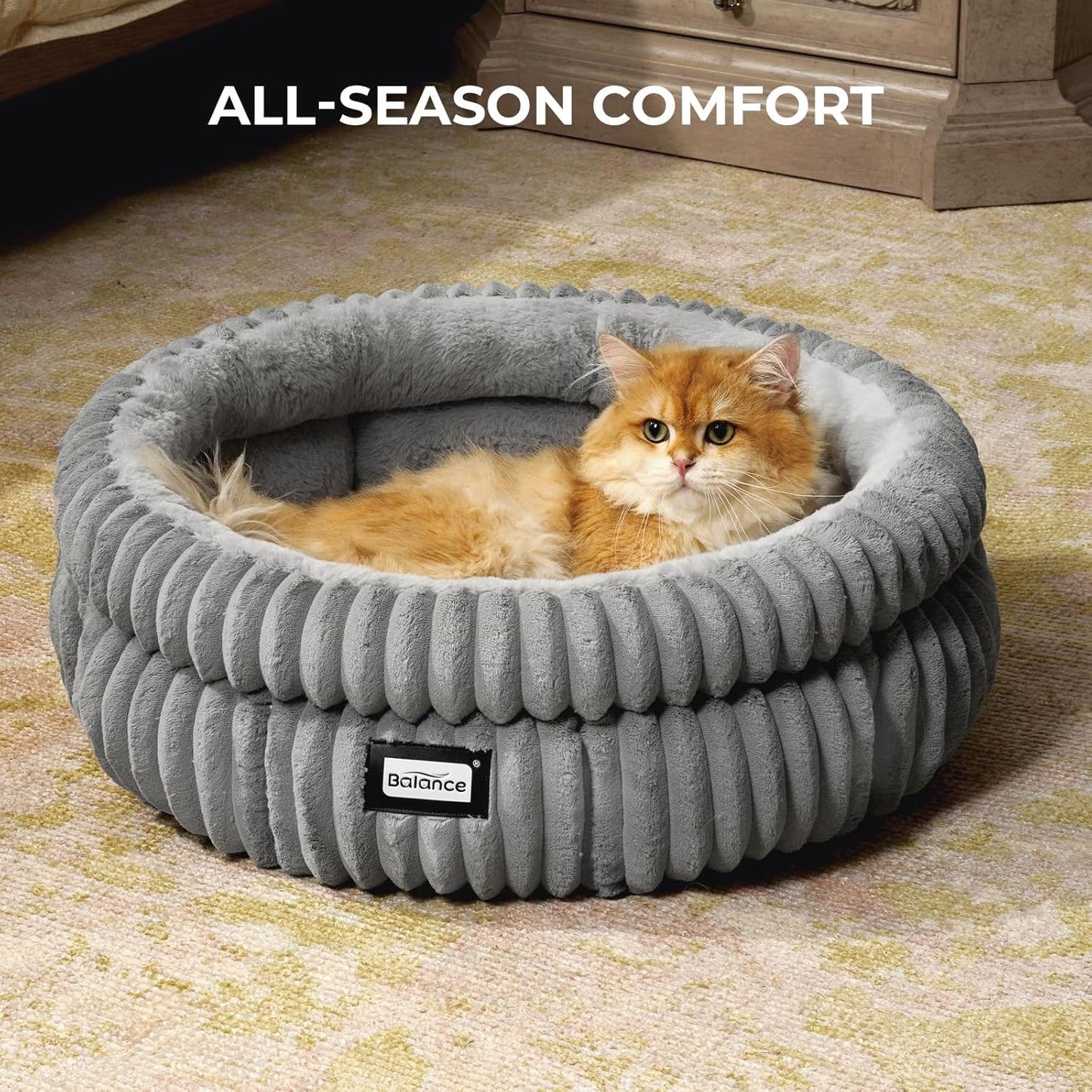 Balance soft donut pet bed for small dogs