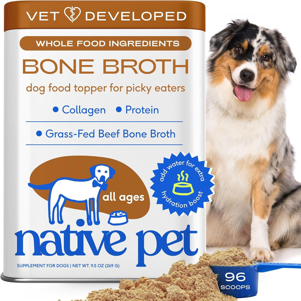Native Pet Bone Broth for Dogs - Made with Real Beef Bone Broth, Dog Food Toppers for Picky Eaters - Provides Extra Hydration & Nutrition for Joint Strength, Immunity & Heart Health-48 Scoops - Image 12
