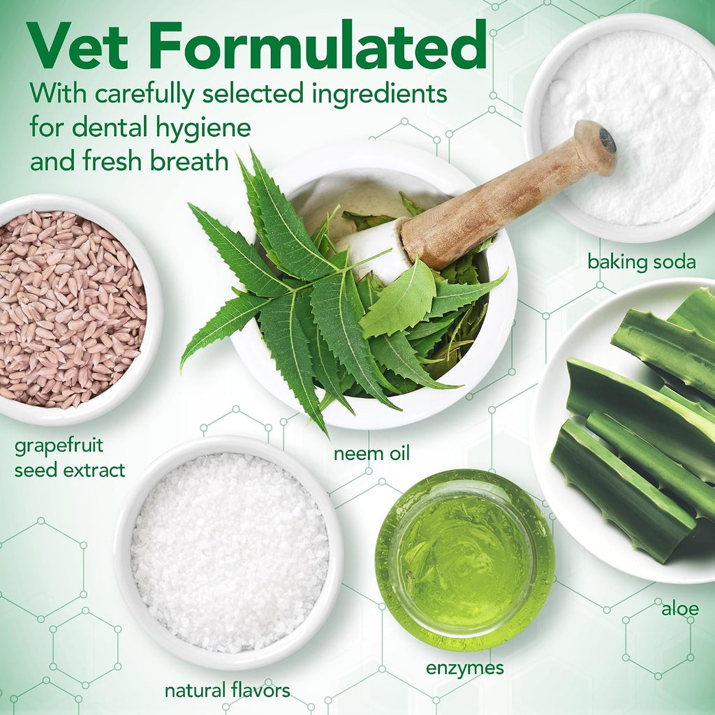 Side view of Vet's Best 12 pack dental cleaning gel for pets