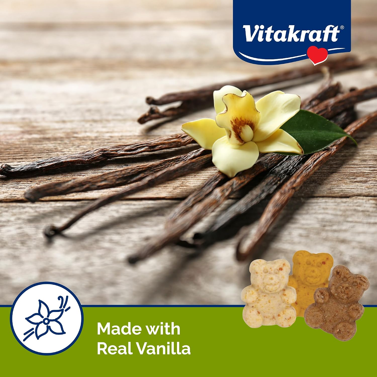 Vitakraft Crunchy Bears twelve ounce pack of three packaging details