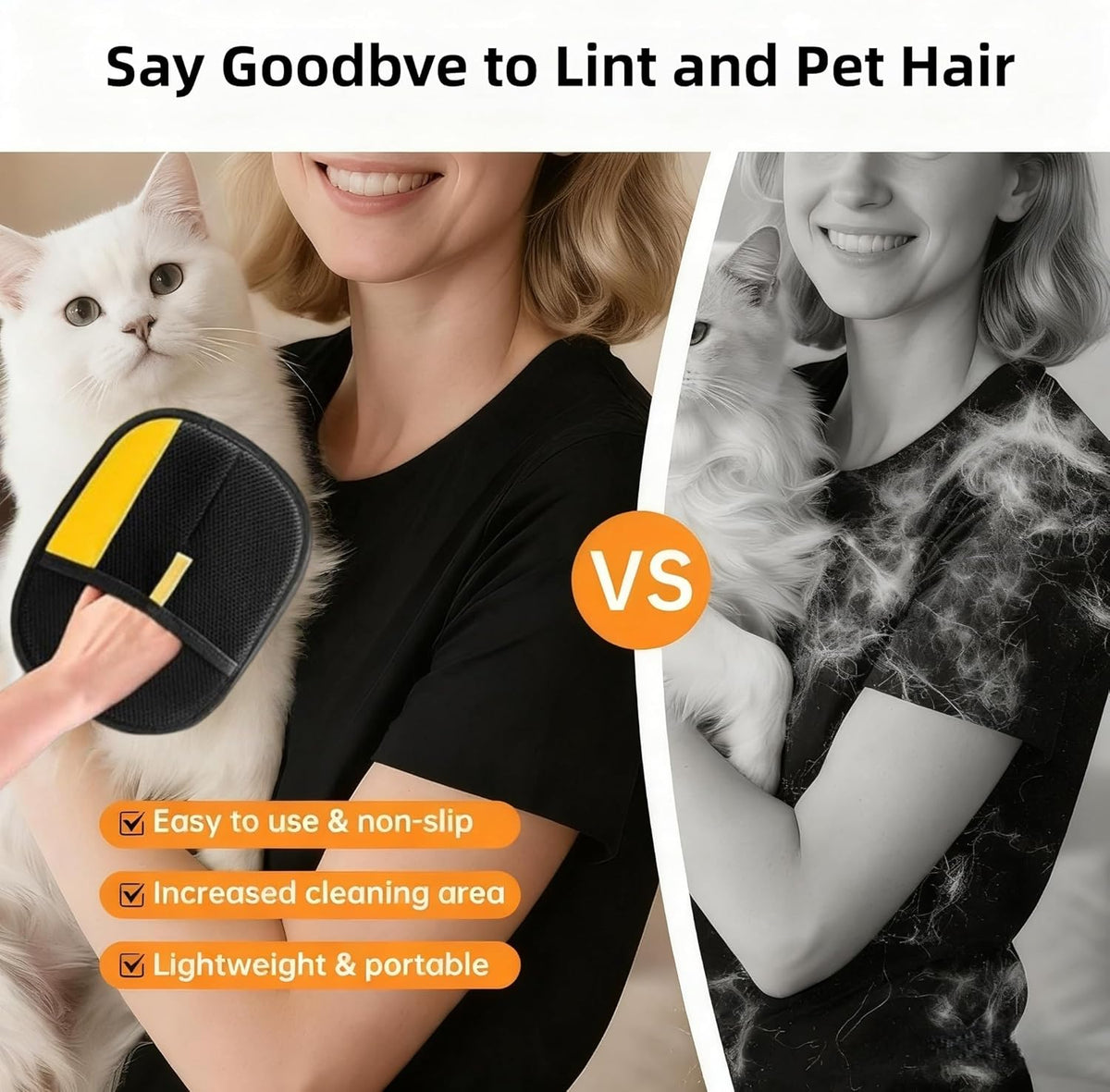 Washable electrostatic pet hair catcher mitt cleaning car seat upholstery