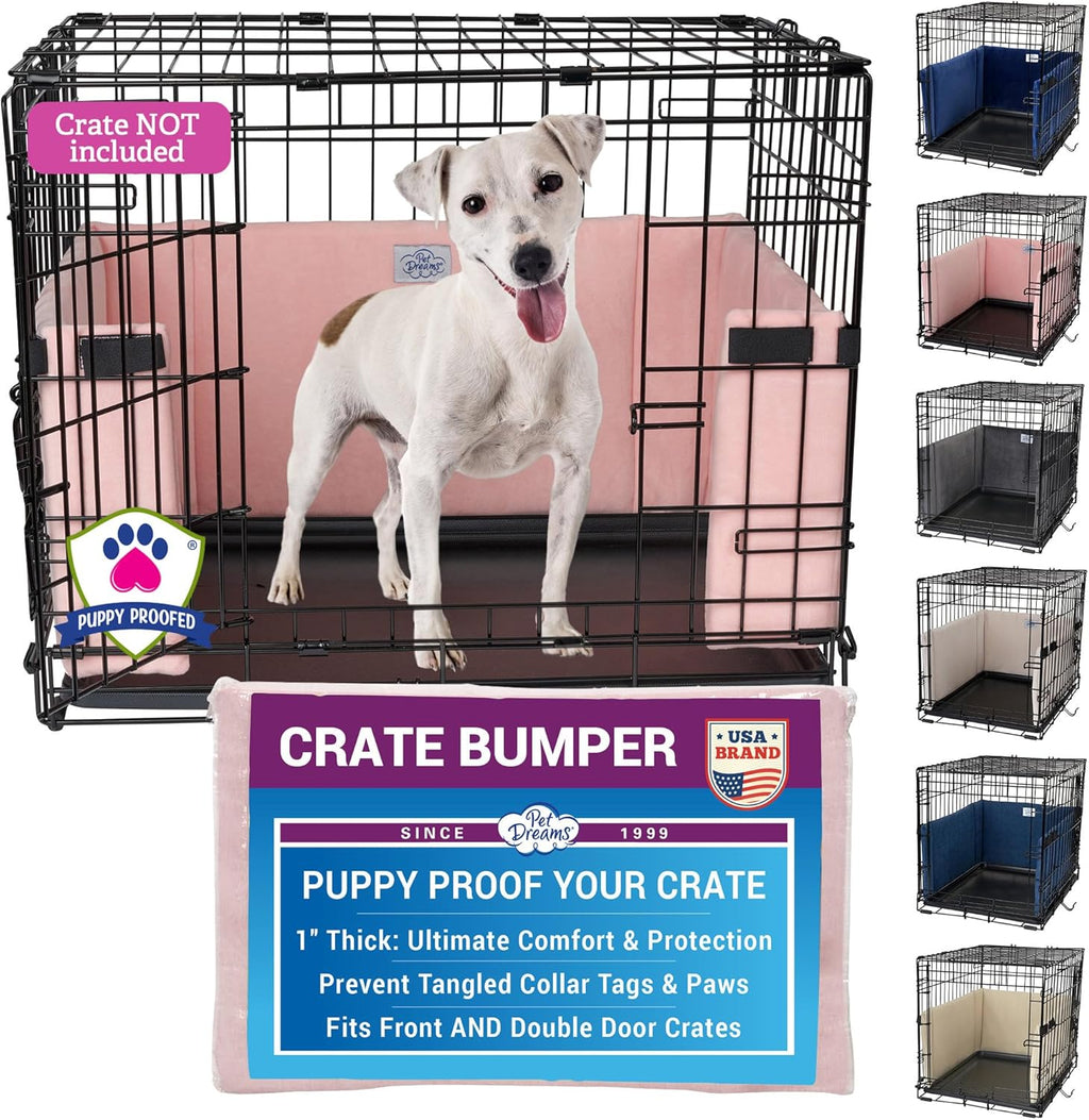 Pet Dreams Dog Crate Bumper - Patented Comfy Liner & Dog Tail Protector for Inside Crate, Fits iCrate Cages 18, 24, 30, 36, 42, 48 Inches (Khaki, Medium, 30") - Image 14