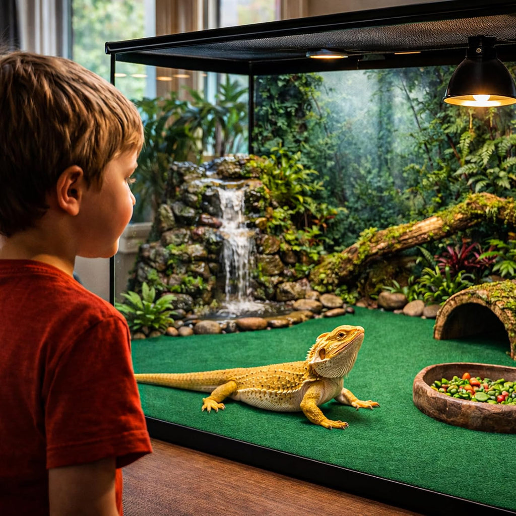Mechpia terrarium liner displayed flat to show full forty seven by twenty four inch size
