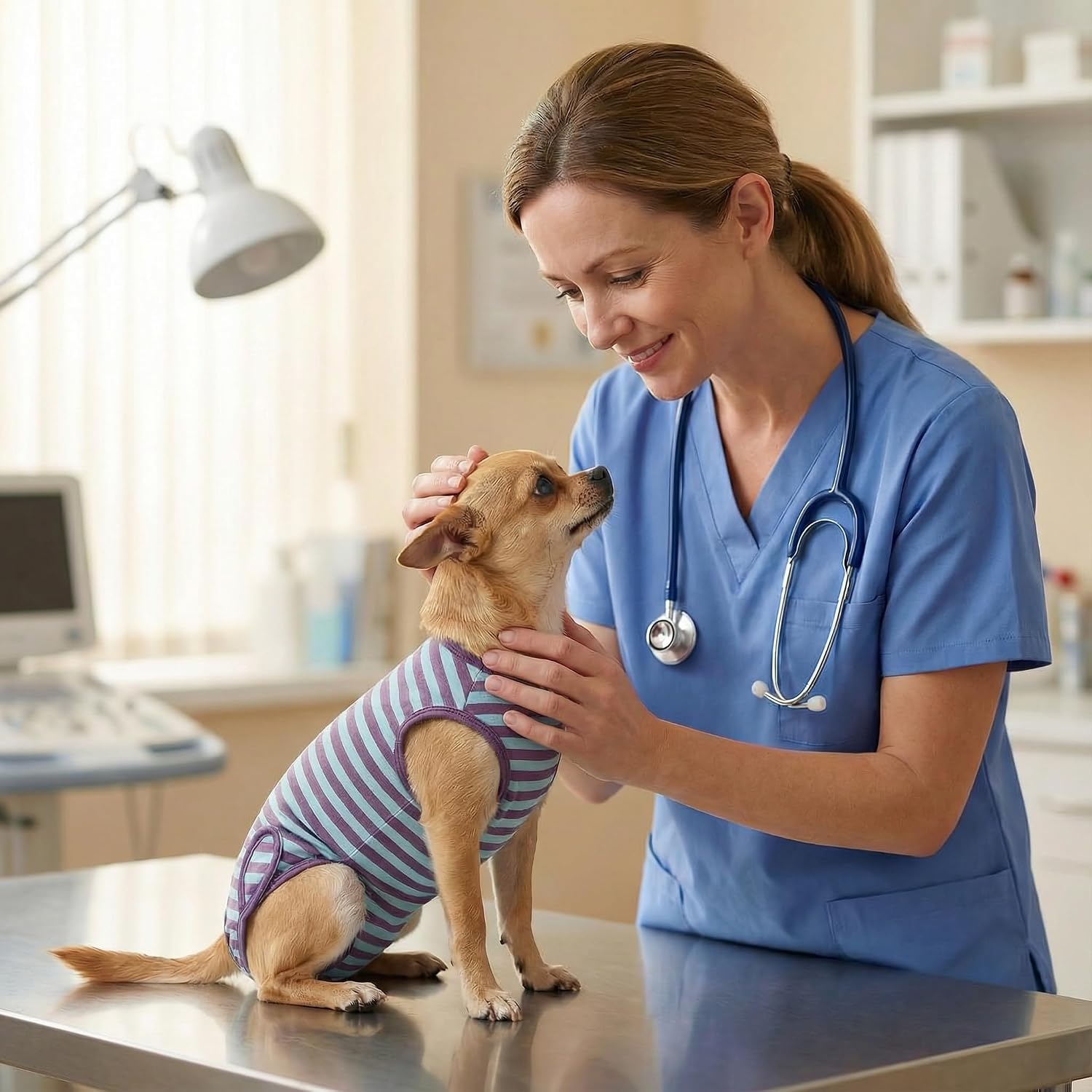 Recovery Suit for Small Dogs,Female and Male Spay Neuter Onesie,Anti-Licking Abdominal Wound Protection,Suitical Recovery Suit for Puppy, Cone Alternative(Flowers-XXS) - Image 10