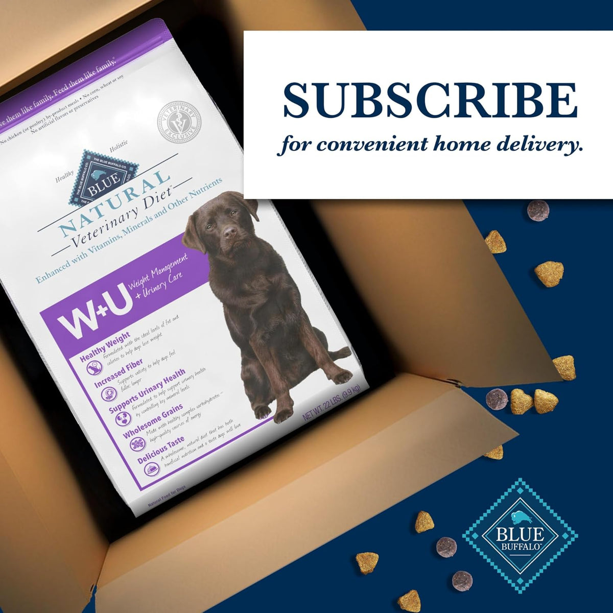 Blue Buffalo Natural Veterinary Diet W+U Weight Management + Urinary Care Dry Dog Food, Veterinarian Prescription Required, Chicken, 22-lb Bag - Image 10
