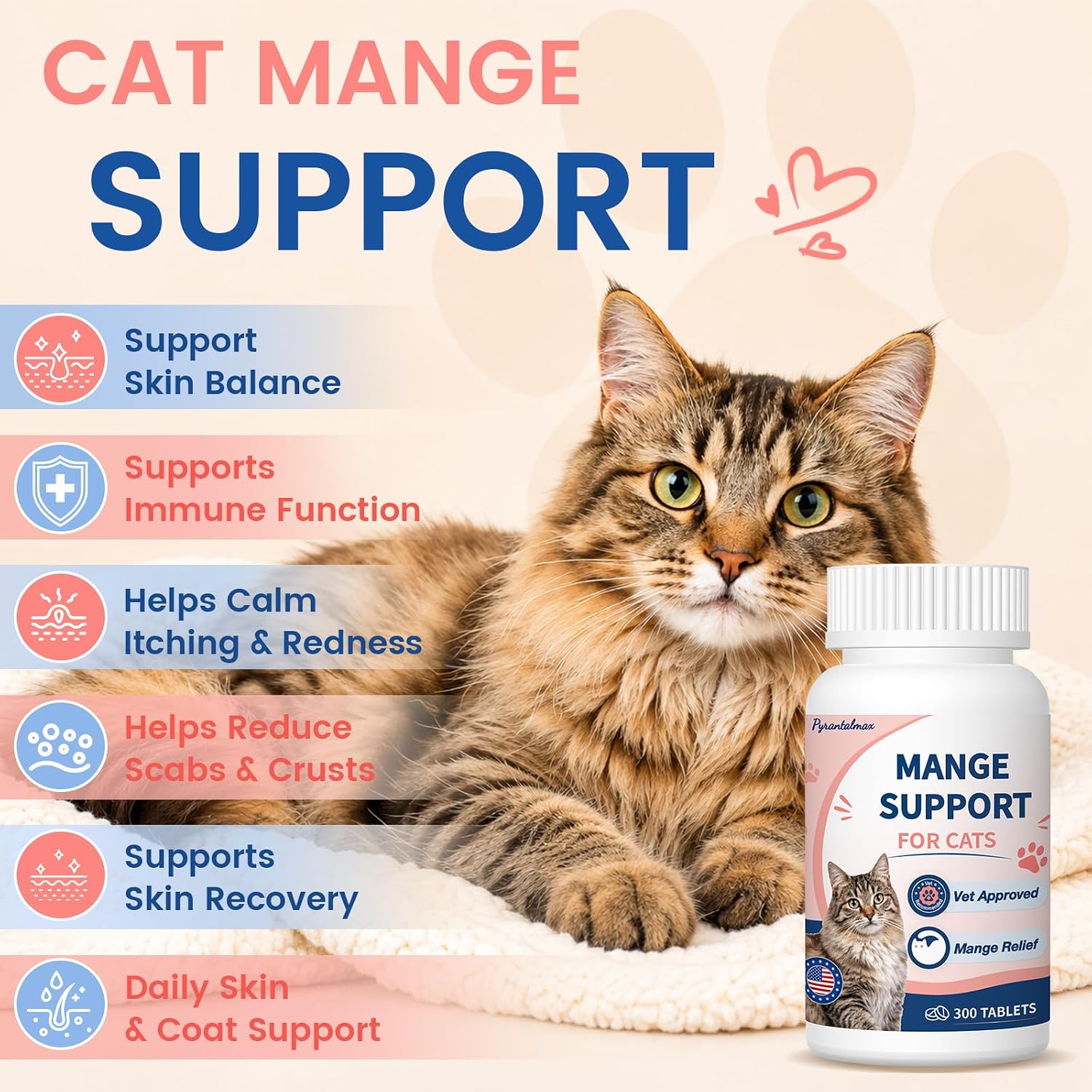 Authentic USA imported natural cat ear mite treatment tiny tasteless tablets