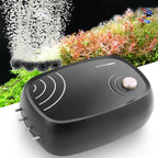 Hitop 10W 4-Outlet Aquarium Air Pump front view showing adjustment knobs