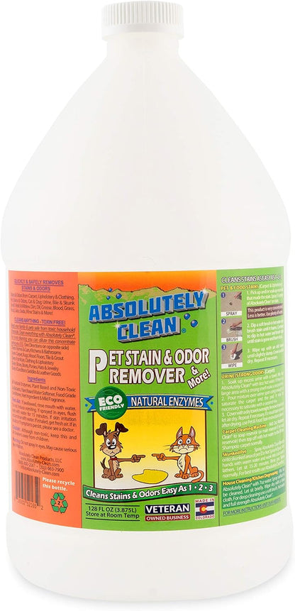 Pet friendly enzymatic odor eliminator for home carpets and leather couches.